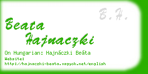 beata hajnaczki business card