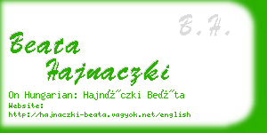 beata hajnaczki business card